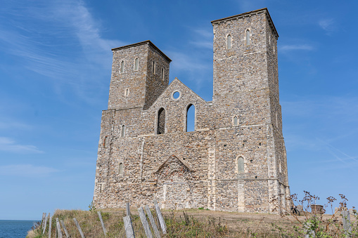 St Mary's Church, Reculver, was founded in the 7th century as either a minster or a monastery on the site of a Roman fort at Reculver, Kent.