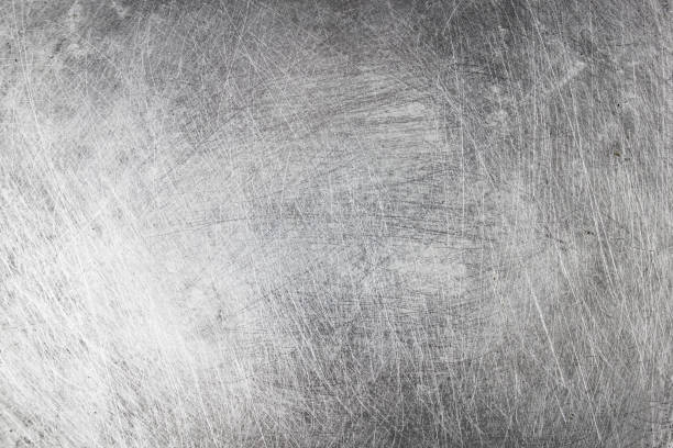 istock Authentic scratches on metal texture. Scratched light steel, metal. 1414808029