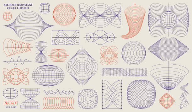 абстрактные технологические элементы - technology abstract illustrations stock illustrations