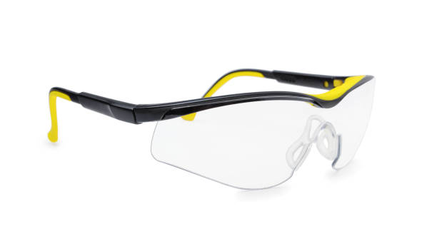 lunettes de sport isolées sur blanc. - lunettes de protection photos et images de collection