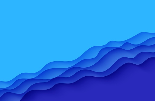 Deep Papper Cut Abstract Background With Water Waves In Paper Cut Style 3d Wallpaper ...