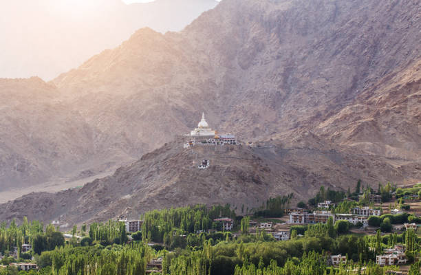 istock Shanti Stupa is a Buddhist white-domed stupa in Leh, India. 1414812363