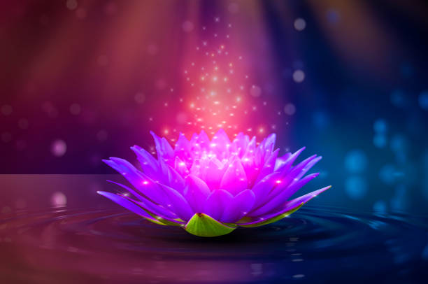 istock Blue bokeh abstract background. pink blur dark purple 1414818624