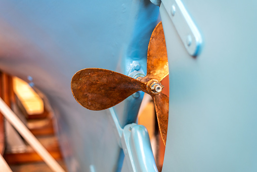 Ship propeller close up