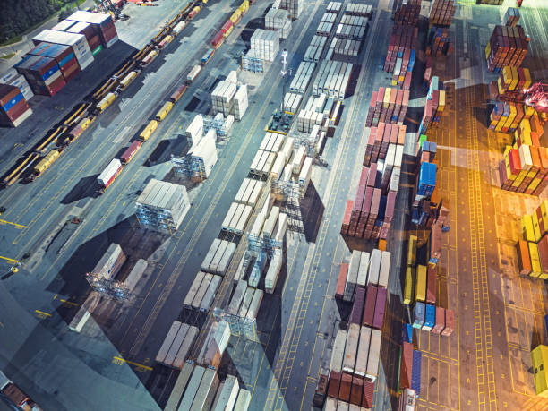istock Aerial View of Container Port 1414823269