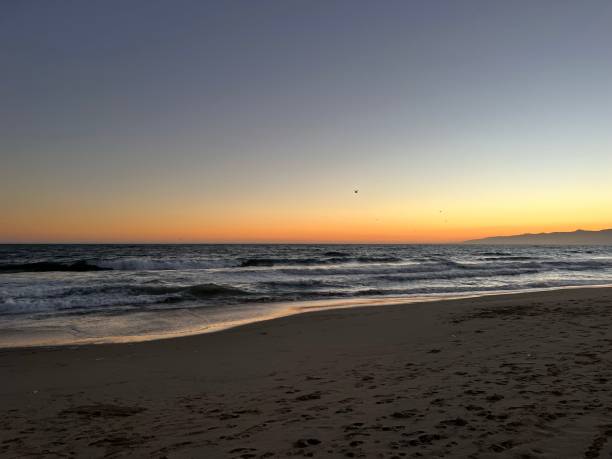 istock Pacific Ocean waves at sunset, Venice Beach, Los Angeles, CA, U.S.A. 1414823572