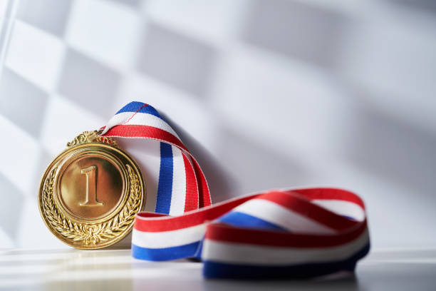 close up of gold medal