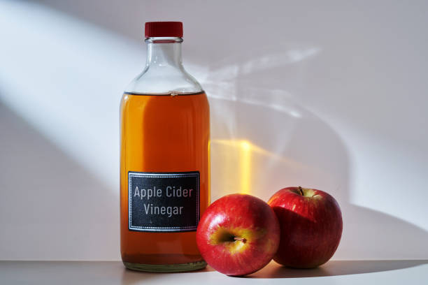istock apple cider vinegar and fresh apple  against white background 1414825654