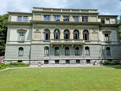 The building Bezirksgericht Winterthur was realized between 1876 and 1879. Architect was  Ernst Georg Jung. The image of the court building was made during summer season,