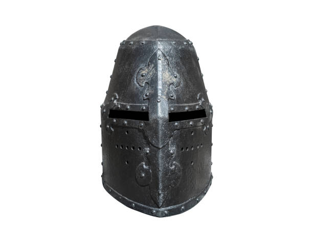 istock Medieval knight helmet isolated on white background with clipping path 1414833406