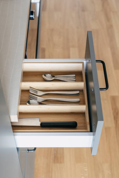 istock cutlery drawer in modern wooden kitchen cupboard 1414833748
