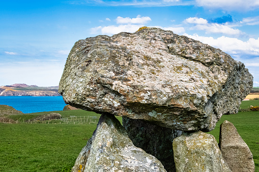 Carreg Samson known as Carreg Sampson, Samson's Stone, or the Longhouse - Pembrokeshire Coast Path in Wales, United Kingdom