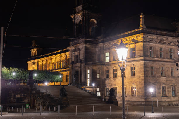 istock Dresden city center in Germany at night 1414839901