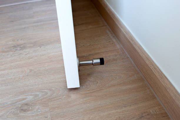 istock White door with door stopper 1414840931
