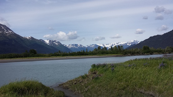 Chugach National Park off of the Seward Highway near Anchorage Alaska