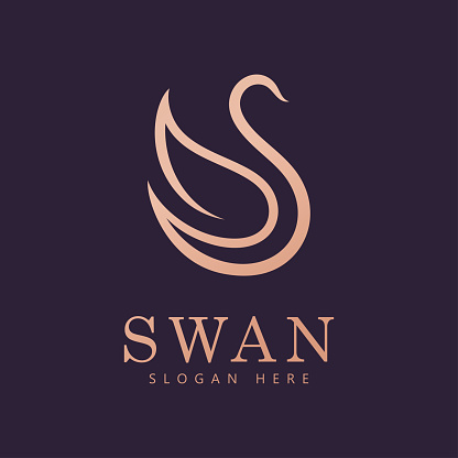 swan logo vector. Abstract minimalist logo icon swan