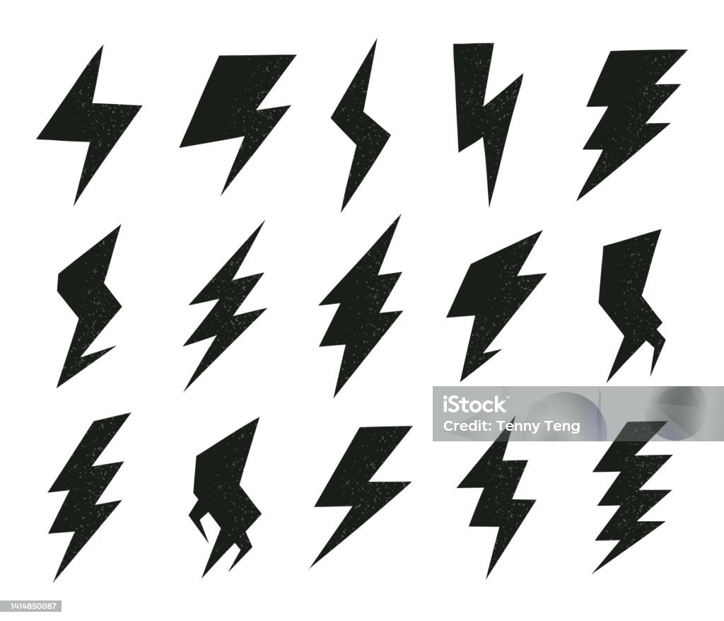 Flash Lightning Silhouettes Natural Electrical Phenomenon Elements