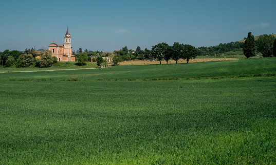 St Apollinare di Serravalle, rural church in the countryside of Bologna, Emilia and Romagna, Italy.