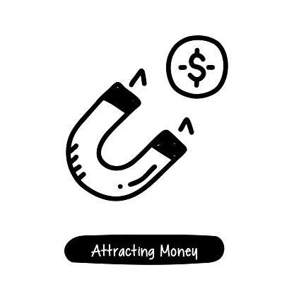 Attracting Money Icon. Trendy Style Vector Illustration Symbol
