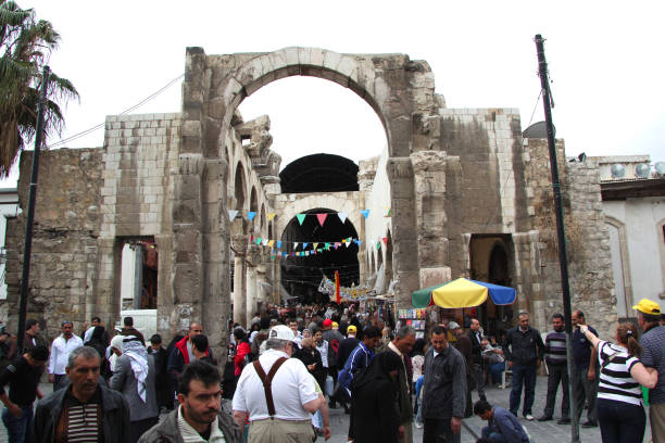 Al-Hamidiyah Souq, or Central bazar of Damascus stock photo