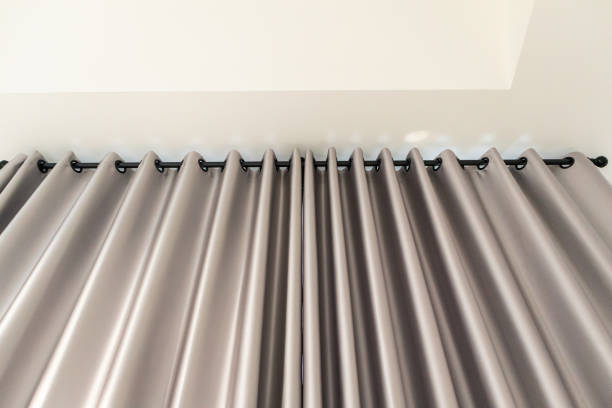 istock Curtain window interior decoration in living room 1414864917