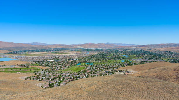 Aerial Panorama of Sparks Nevada stock photo