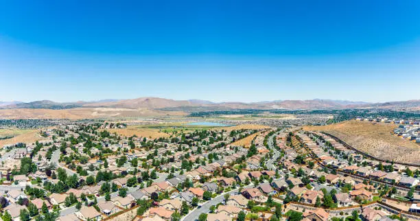 Aerial view of Spanish Springs located just North of the Sparks Reno area in northern Nevada.