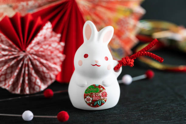 istock 2023 New Year's card with a cute rabbit 1414874707