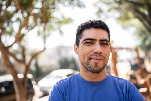 Portrait of a mid adult man outdoors