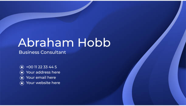 istock Modern creative and clean blue business card design template. Luxury elegant business card design background with trendy simple abstract geometric stylish wave lines. Vector illustration 1414881121