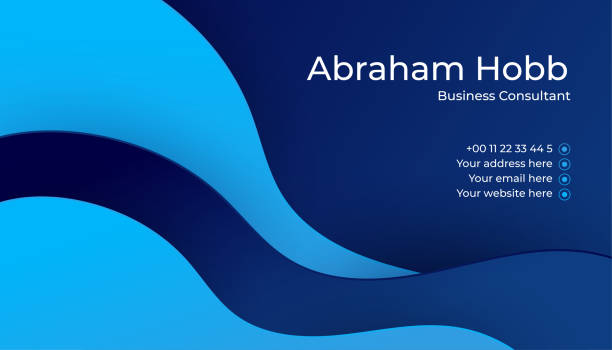 istock Modern creative and clean blue business card design template. Luxury elegant business card design background with trendy simple abstract geometric stylish wave lines. Vector illustration 1414883104