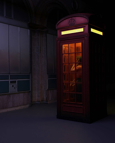 3d computer rendered illustration of a classic British red phone booth
