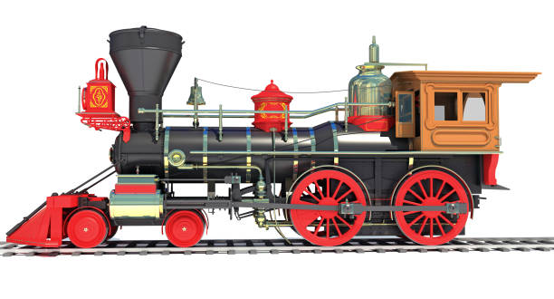 istock Steam Locomotive Train 3D rendering on white background 1414893219