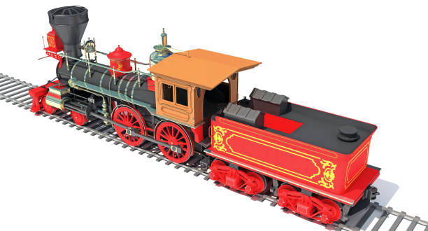 istock Steam Locomotive Train 3D rendering on white background 1414893229