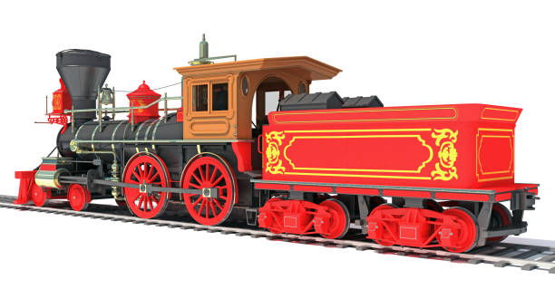 istock Steam Locomotive Train 3D rendering on white background 1414893231