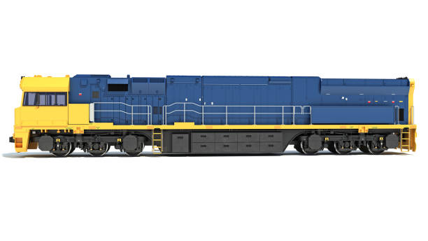 istock Locomotive 3D rendering on white background 1414893268