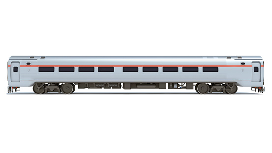 Passenger Train 3D rendering on white background