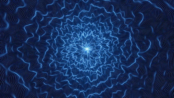 istock 3D Abstract Wave Lines Background. Explosion or Vortex Effect. Futuristic Illustration. 1414895551