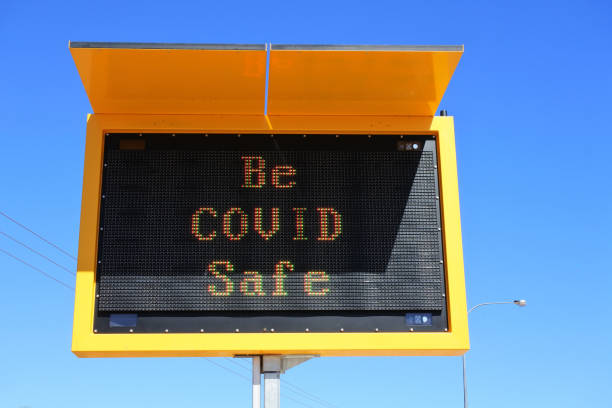 istock Be COVID Safe traffic sign 1414898795