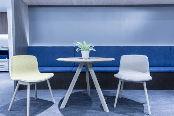 Comfortable seating area with round table and chairs