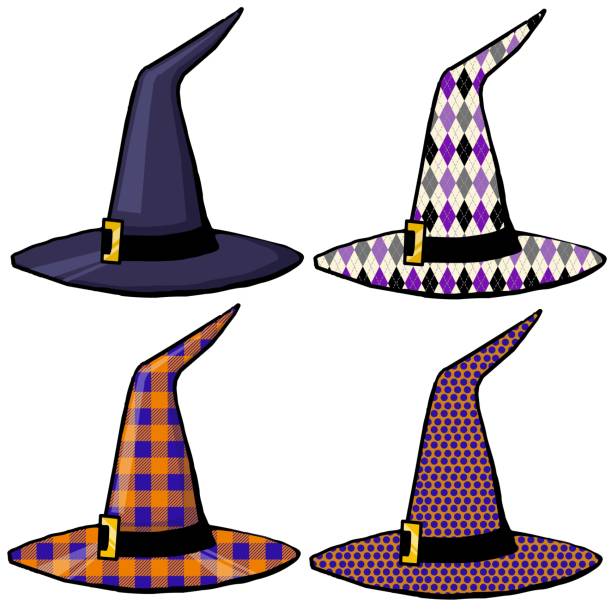 漫画は様々なパターンで魔女の帽子をセット - witchs点のイラスト素材／クリップアート素材／マンガ素材／アイコン素材