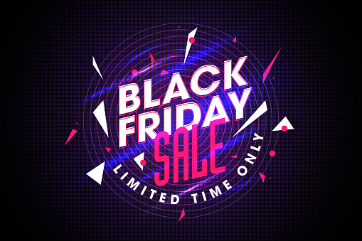 Black Friday banner or poster design. Retro background with design and text Black Friday. stock illustration