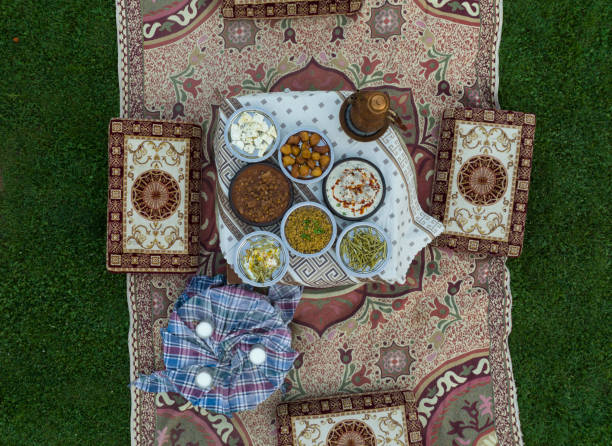 hakkari traditional cuisine drone photo, hakkari turkey - van imagens e fotografias de stock