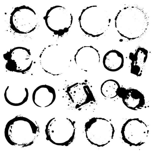 istock Grunge coffee stains. Ink, wine, water, paint or other liquid cup stains. Design element. Spray splashes collection. Abstract vector illustration. 1414907779