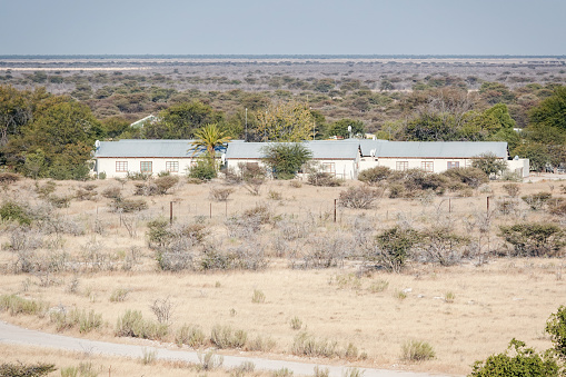 Staff Accommodation at Etosha National Park in Kunene Region, Namibia. These are government buildings.