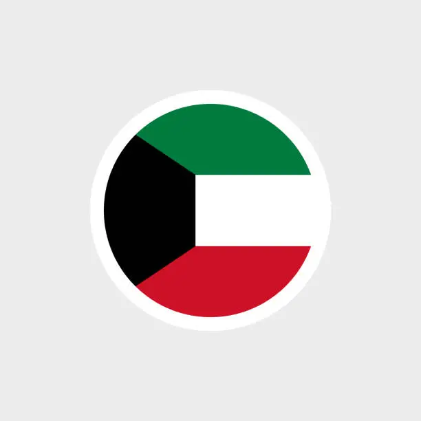 Vector illustration of Flag of Kuwait. Kuwaiti flag.