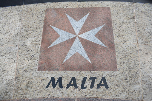 Maltese cross shield analemmatic sundial detail, shield of the Templar order