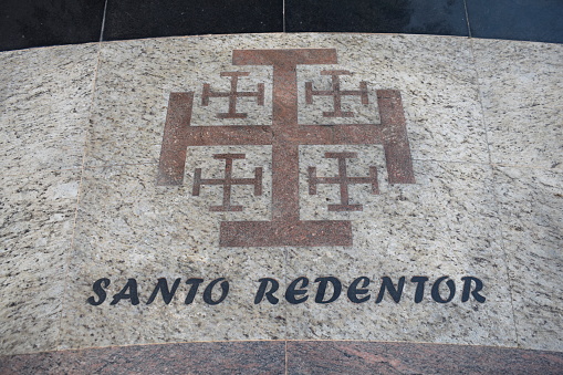 Holy Redeemer detail of analemmatic sundial, shield of the Templar order