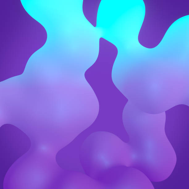 istock Flying glowing neon drops of liquid. 3d rendering digital illustration background 1414920314