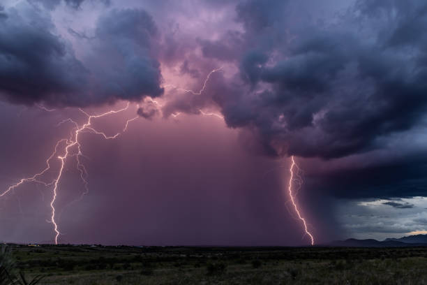istock Lightning over the Rincon Mountains during a Monsoon Thunderstorm 1414923227
